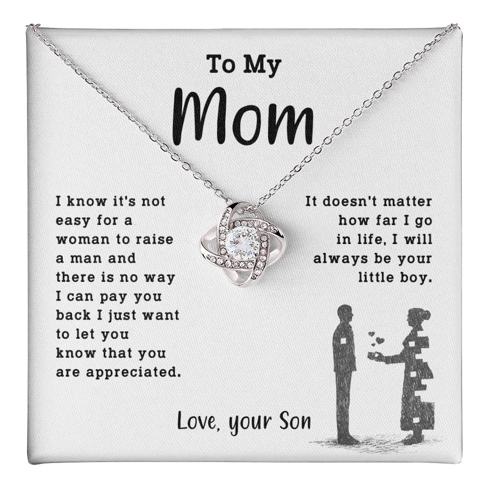 Necklace Gift for Mom From Son With Message & Jewelry Box
