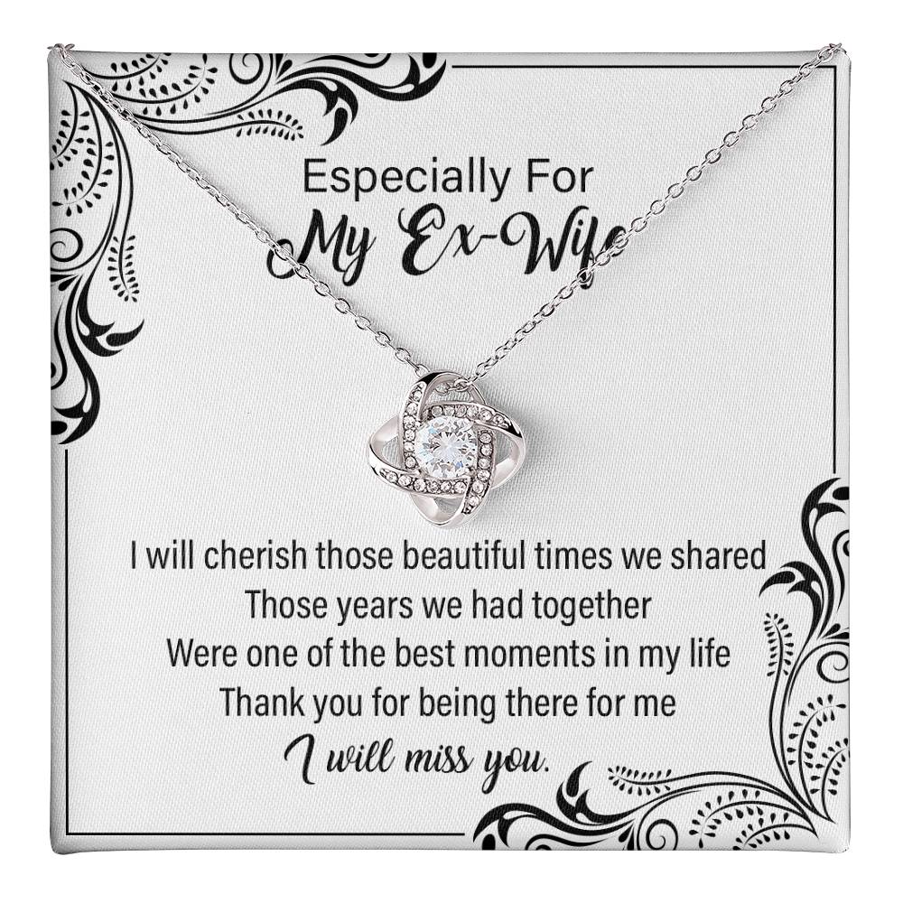 Ex-Wife Necklace Gift – I Will Miss You Message Card