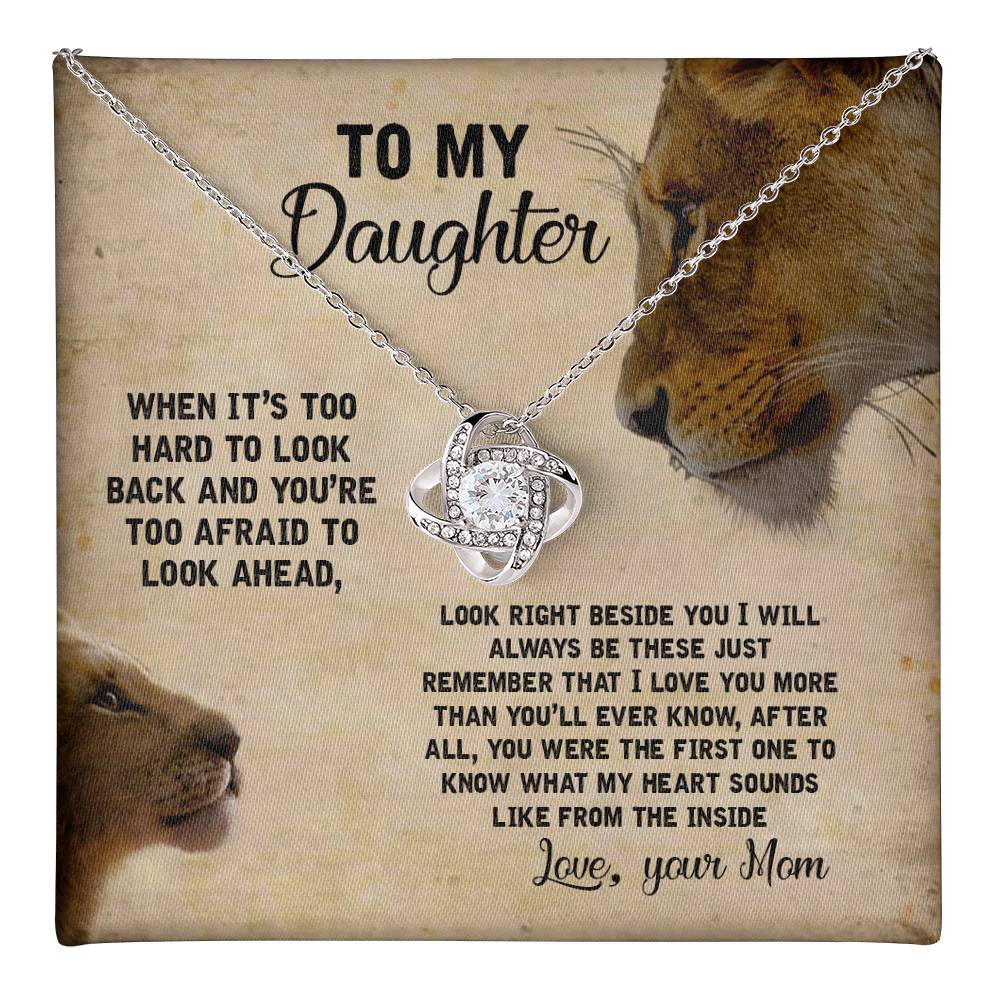 To My Daughter Necklace Gift from Mom – Lion Message Card