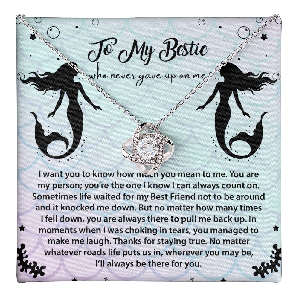 Best Friend Mermaid Necklace Gift with Long Message