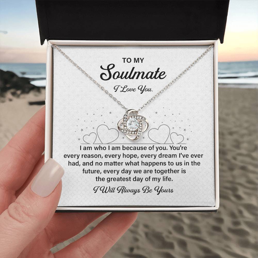 Soulmate Necklace Gift for Her with Love Message