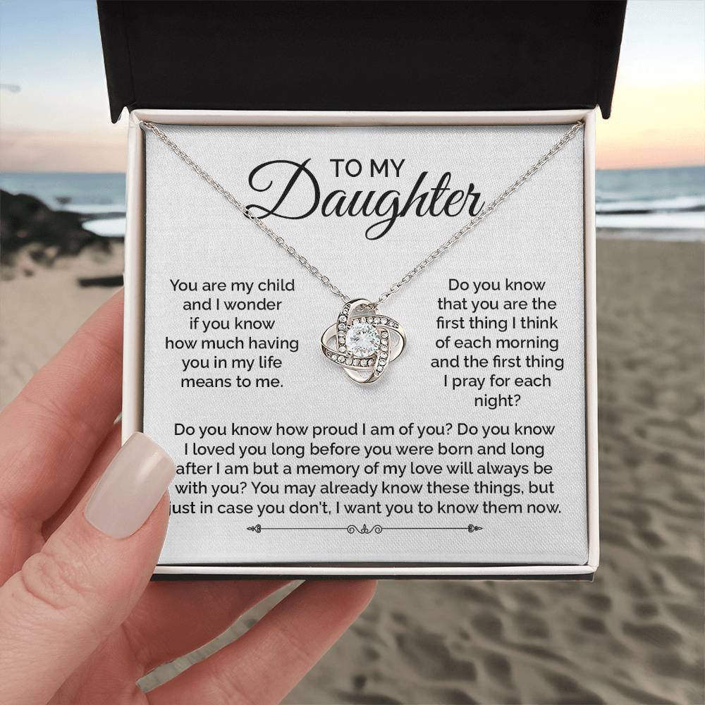 Daughter Necklace Gift with Prayer and Love Message