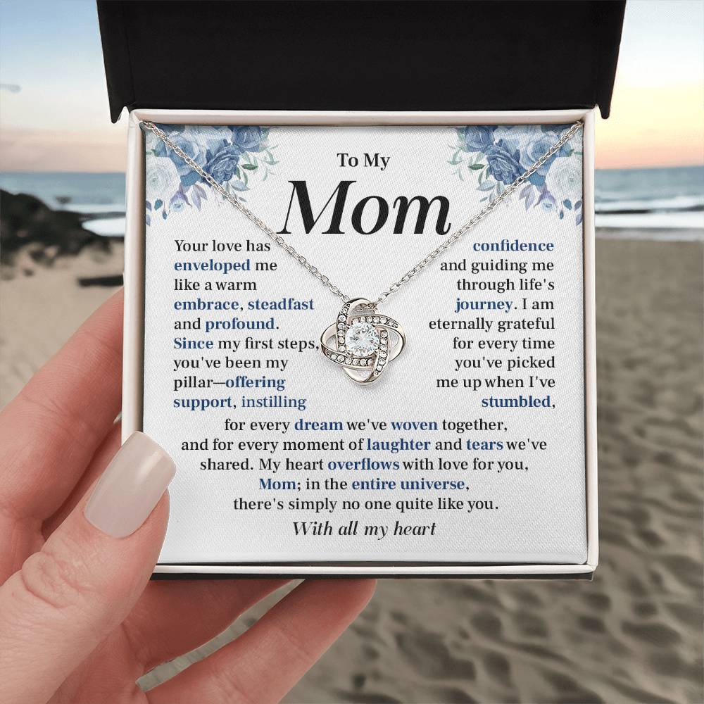 To My Mom Necklace Gift with Message from Daughter