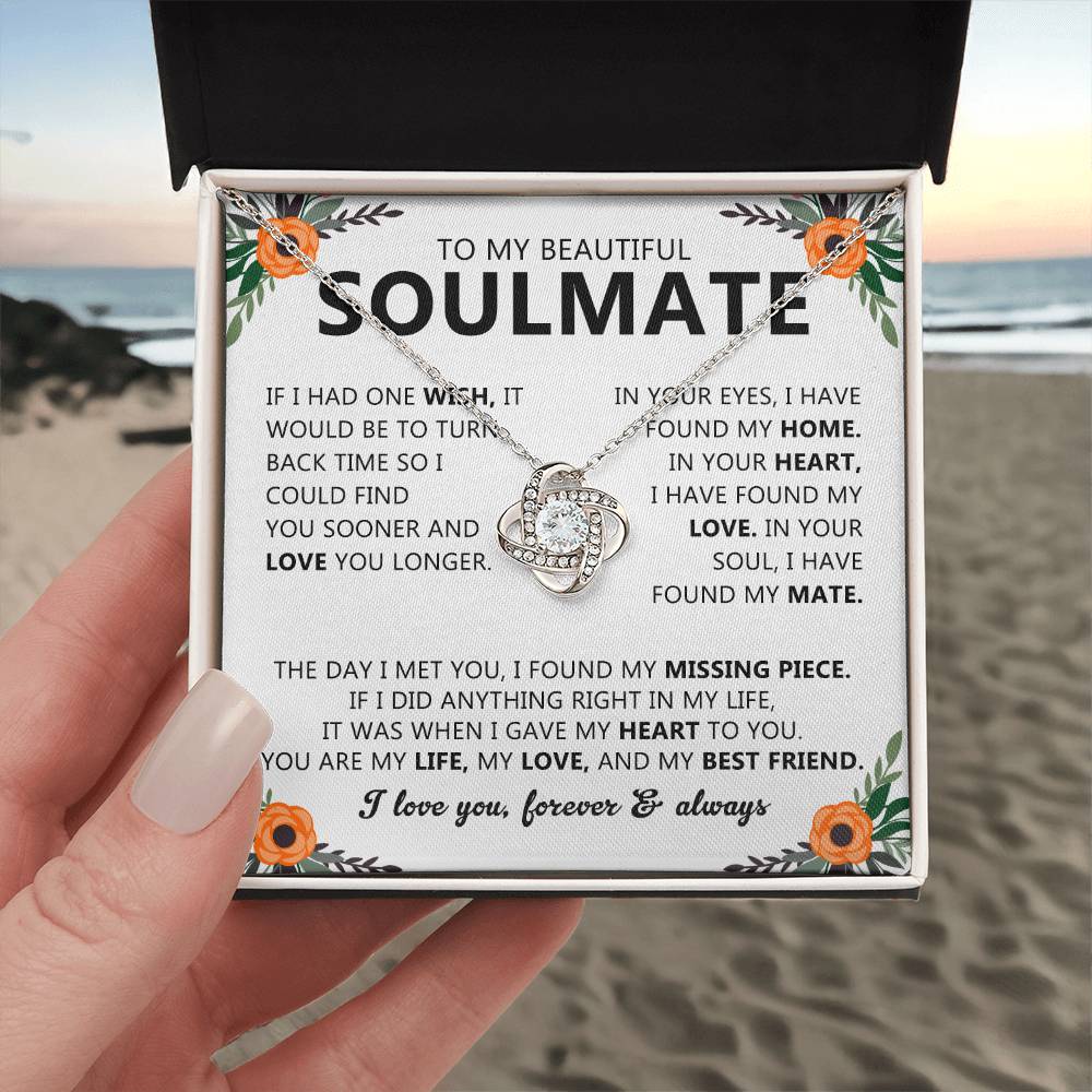 Soulmate Necklace Gift for Women, With Romantic Message Card
