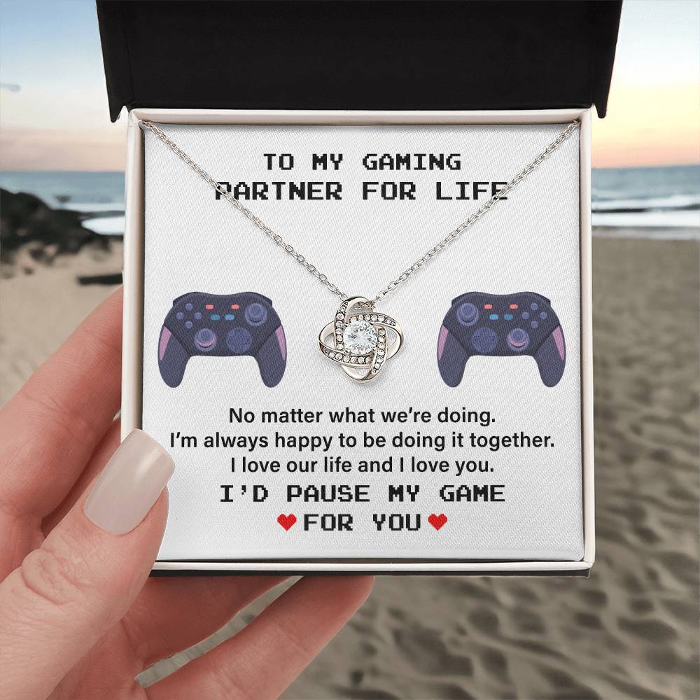 Gaming Partner Necklace Gift with Love Message Card