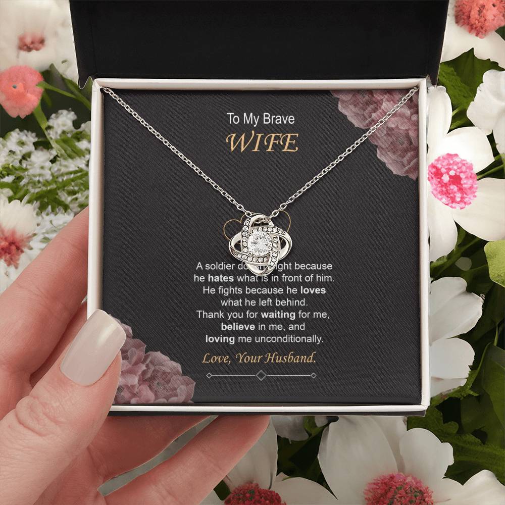 Military Husband to Wife Necklace Gift With Message Card