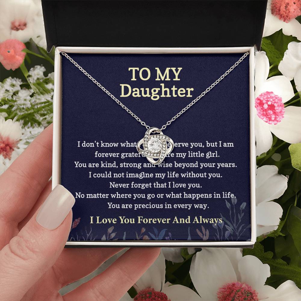 To My Daughter Love Knot Necklace from dad & mom