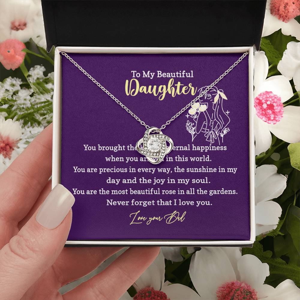Daughter Necklace Gift from Dad with Message Card