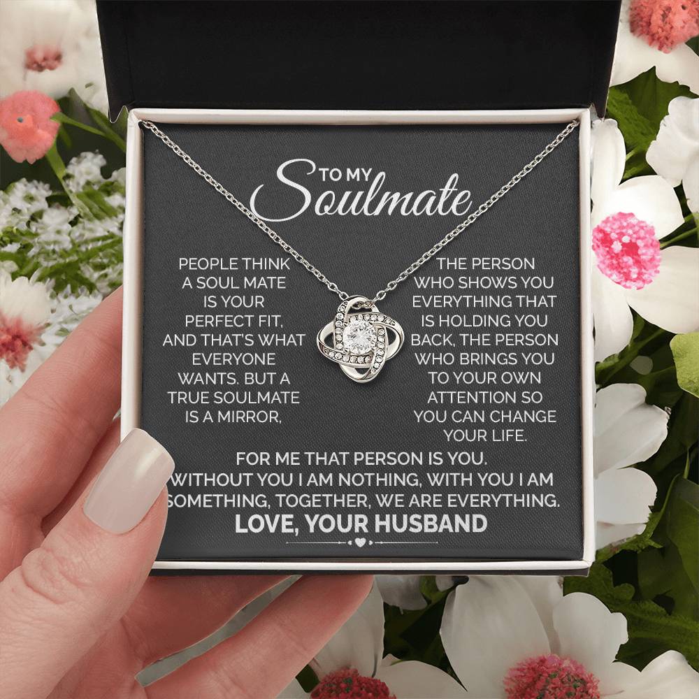 Soulmate Necklace Gift For Wife With Love Message Card