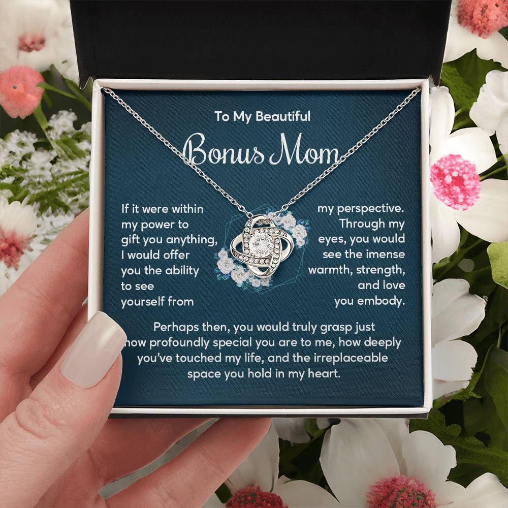 Bonus Mom Necklace Gift with Heartfelt Message Card