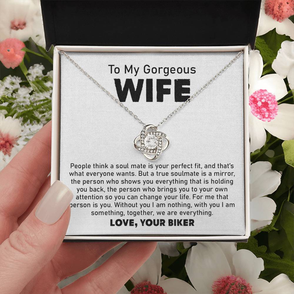Biker Husband Gift for Wife Necklace With Message Card