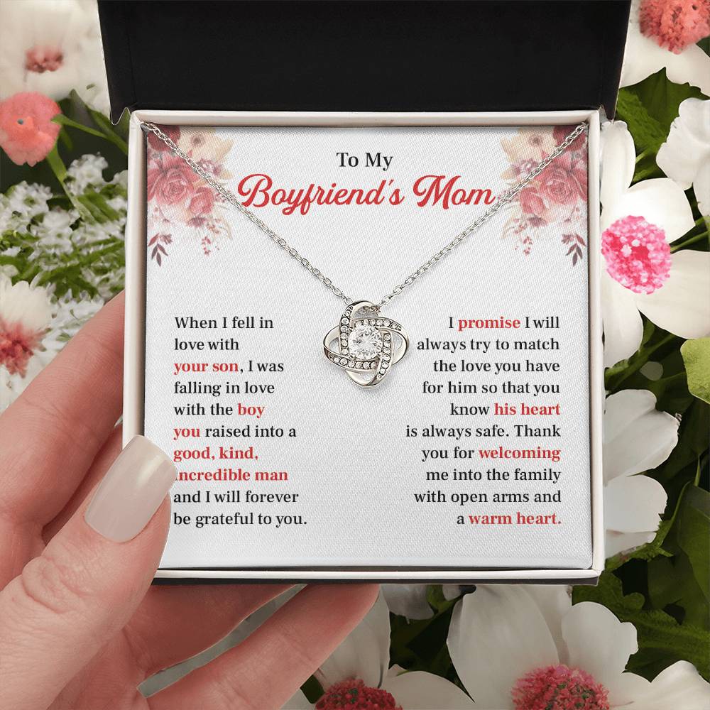 Boyfriend's Mom Necklace Gift with Message Card