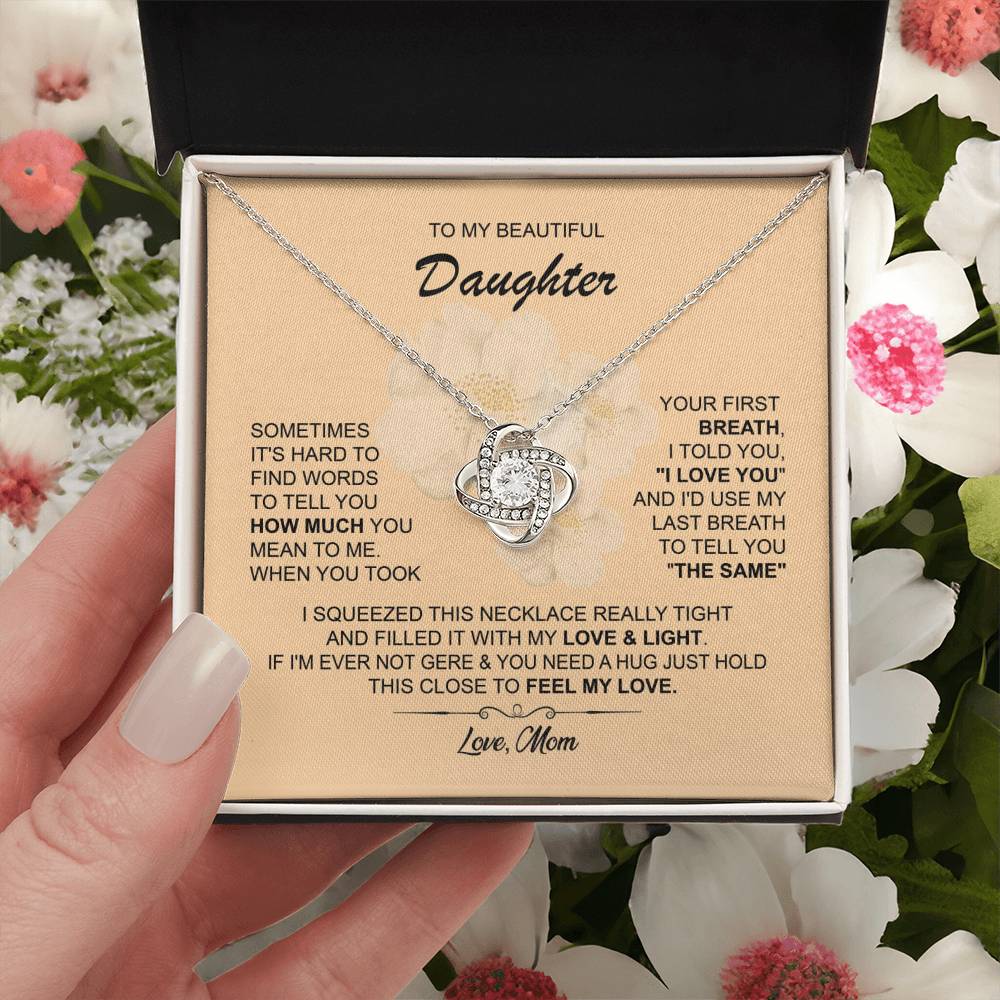 Necklace for Daughter from Mom with Hug Message