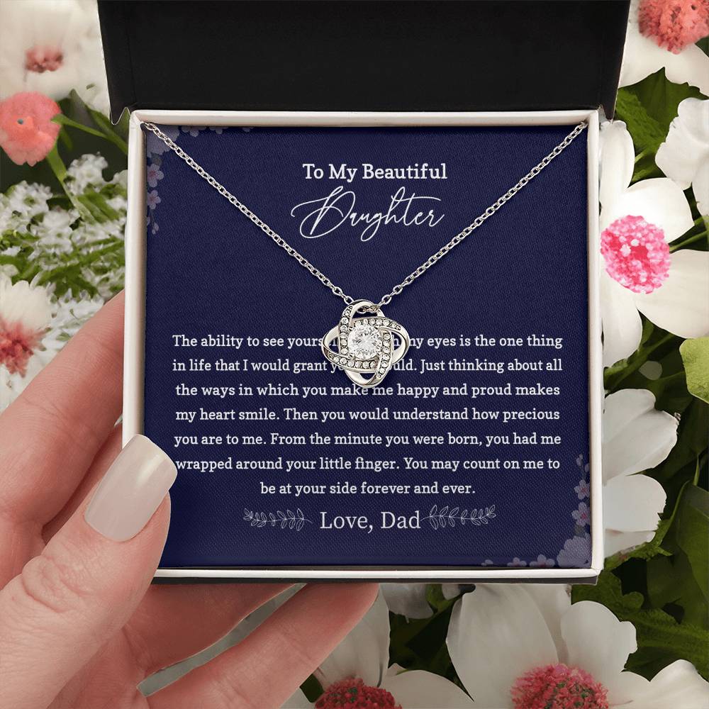 Daughter Necklace Gift from Dad with Love Note