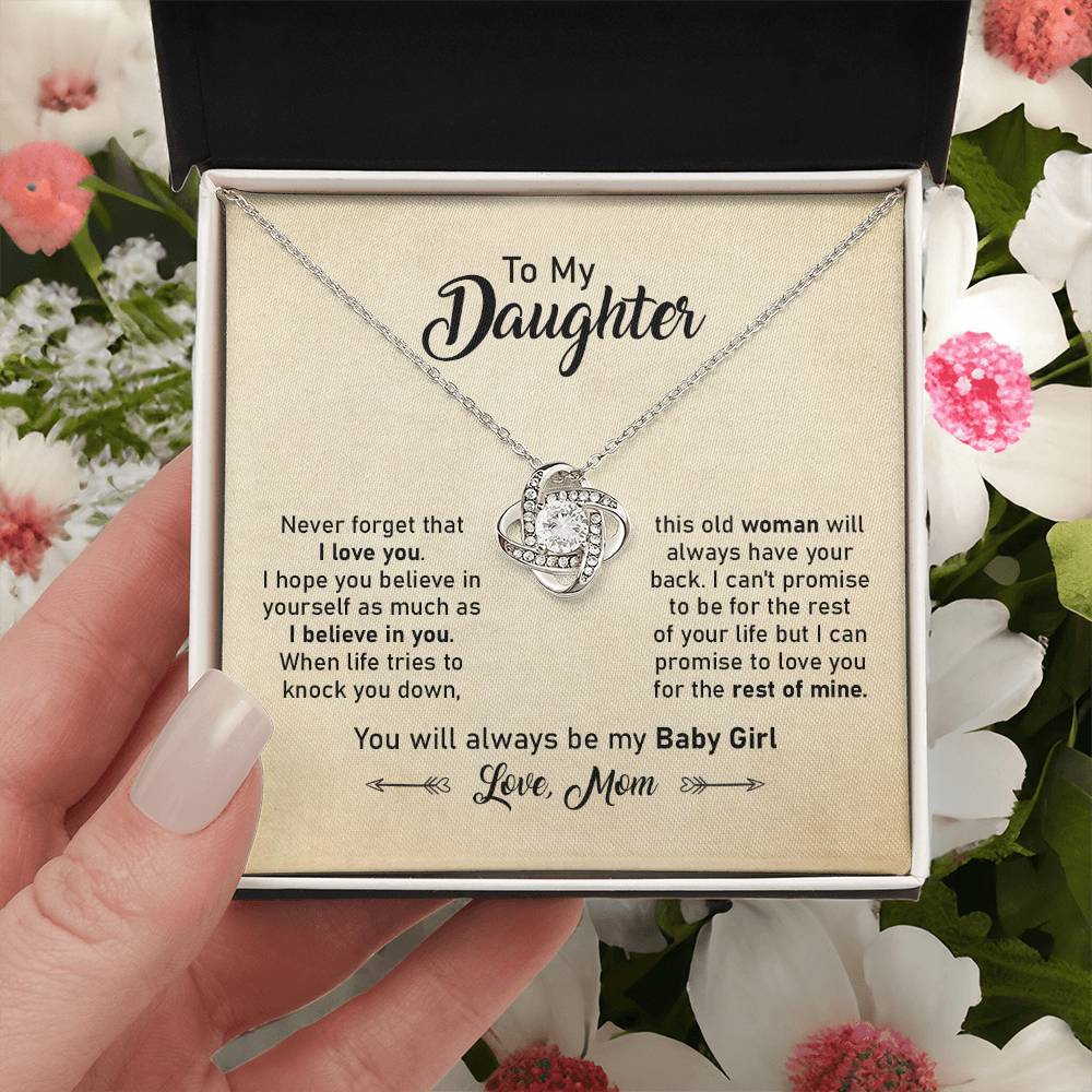 Daughter Necklace Gift from Mom with Inspirational Card