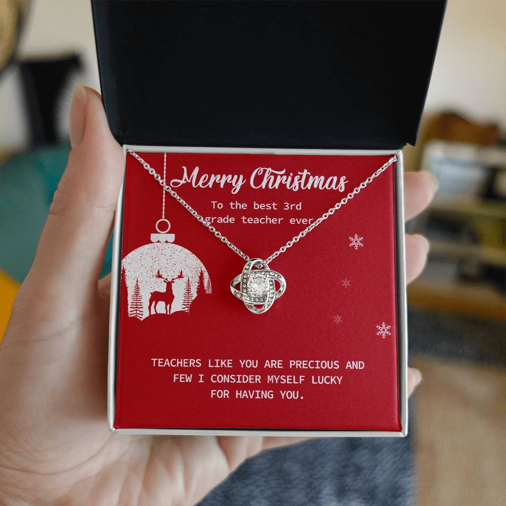 To The Best 3rd Grade Teacher Merry Christmas Necklace Gift Gift From Your Student Necklace Gift For Teacher Teacher Necklace Gift Heartfelt Necklace For Teacher Thank You Necklace For Teacher