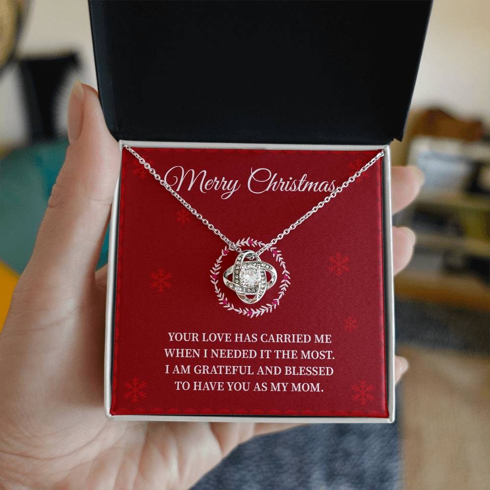 Christmas Necklace Gift for Mom Holiday Message Card and Gift Box