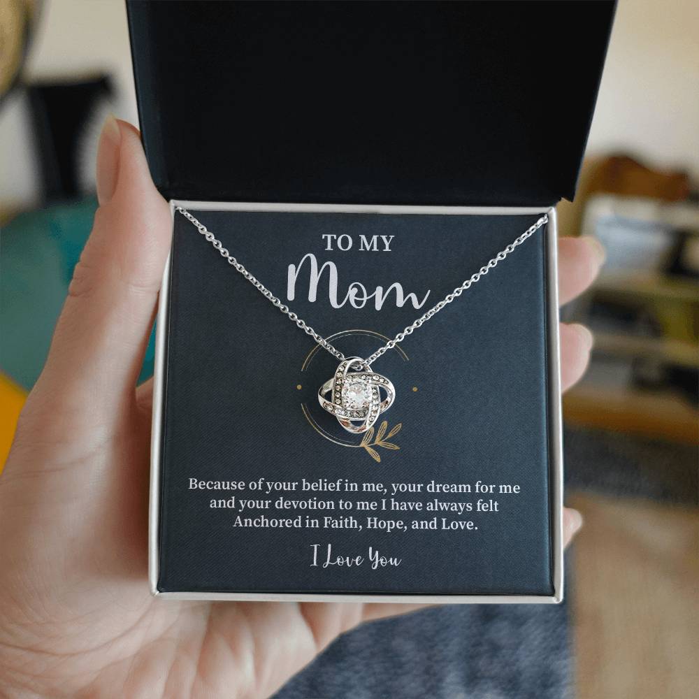Mom Necklace Gift from Daughter Faith and Love Box