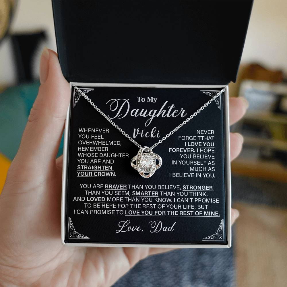 To My Daughter Necklace from Dad – Gift with Message Card