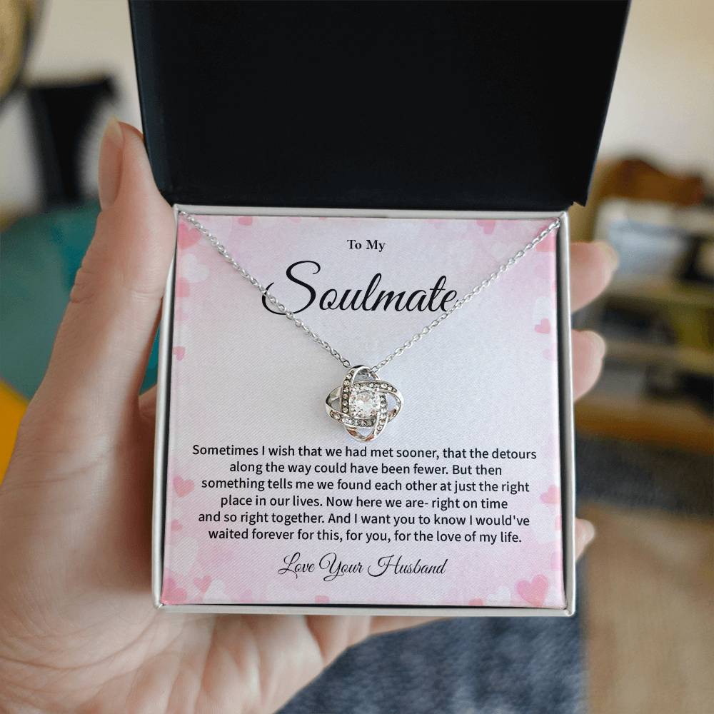 Soulmate Necklace Gift for Wife from Husband Romantic necklace with Message Card