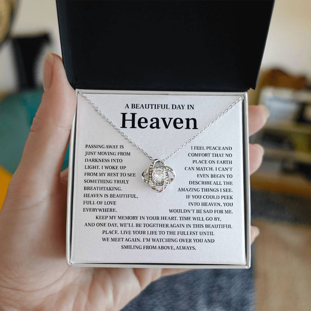 A Beautiful Day in Heaven Necklace – Heartfelt Memorial Jewelry Gift, 'Watching Over You