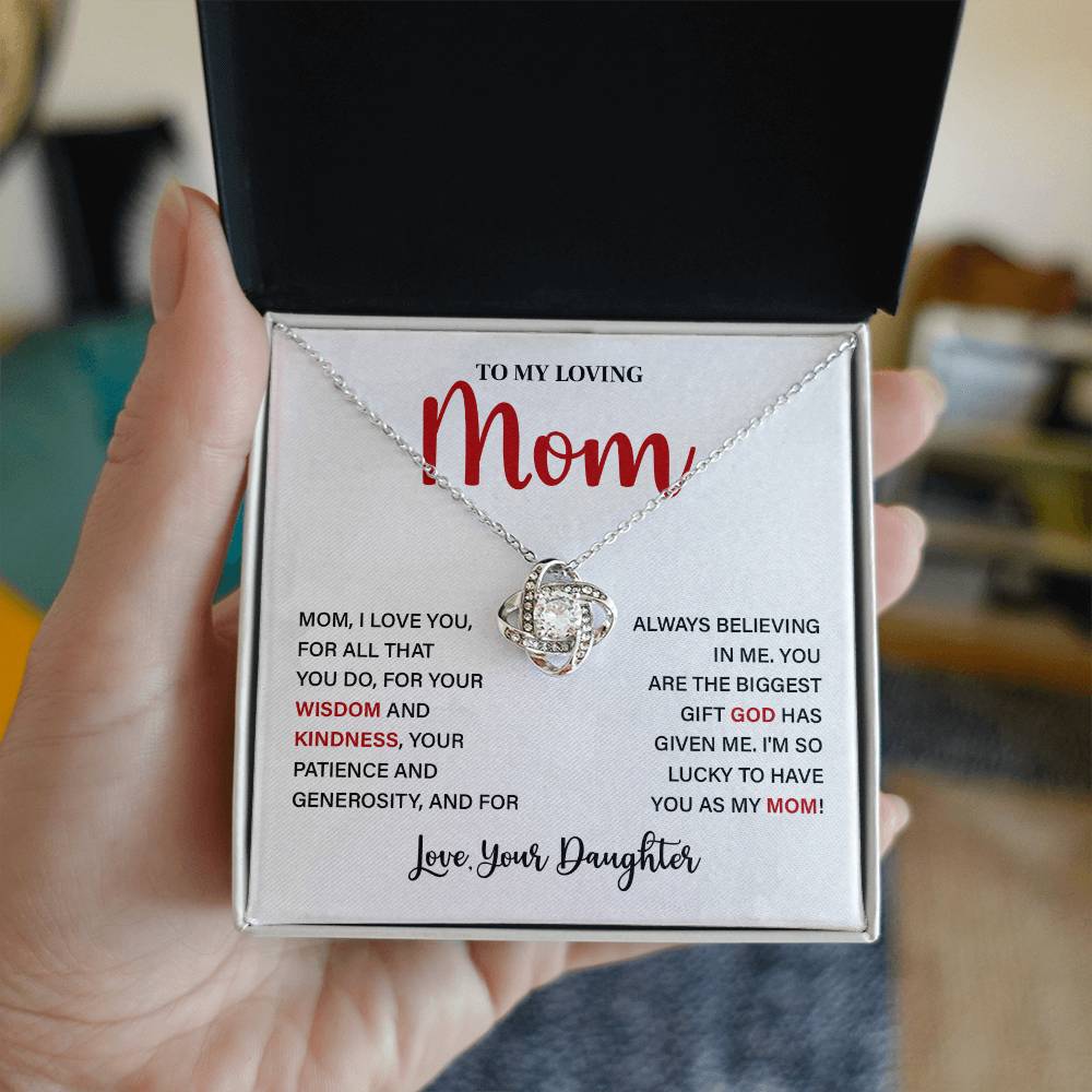 Necklace for Loving Mom from Daughter with Appreciation Note