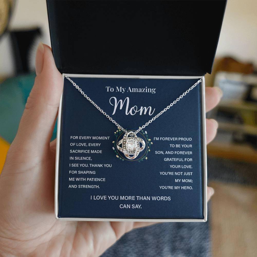 Necklace Gift for Mom from Son with Inspirational Message