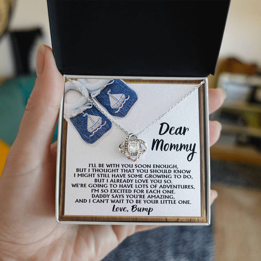 Pregnancy Necklace for Mommy – Baby Boy Gift from Bump with Poem