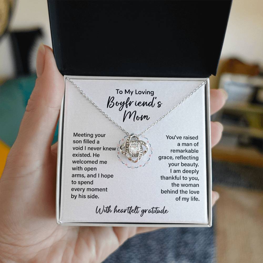 To My Loving Boyfriend's Mom Graceful And Loving Mom Necklace Boyfriend’s Mom Tribute Necklace Necklace For Boyfriend’s Family Bond Son Raised By Love Necklace Unique Family Bond Necklace Meaningful Gift For Boyfriend’s Mom Necklace For Incredible Mom
