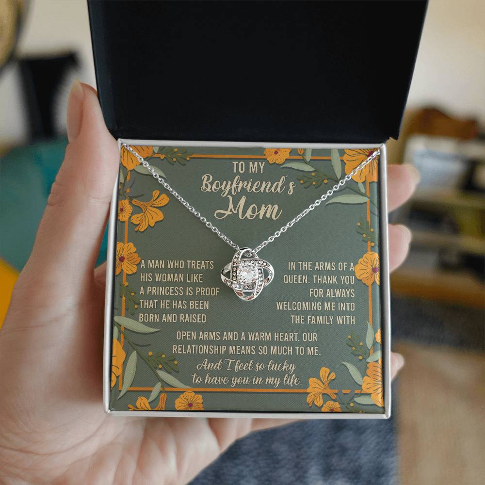 Boyfriend’s Mom Necklace Gift – Forever Love Message Box