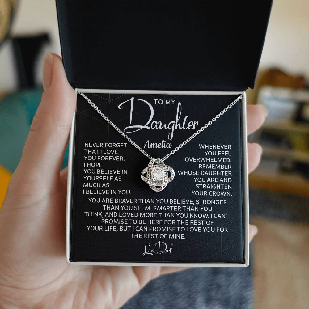 To My Daughter Necklace Gift from Dad – Message Card