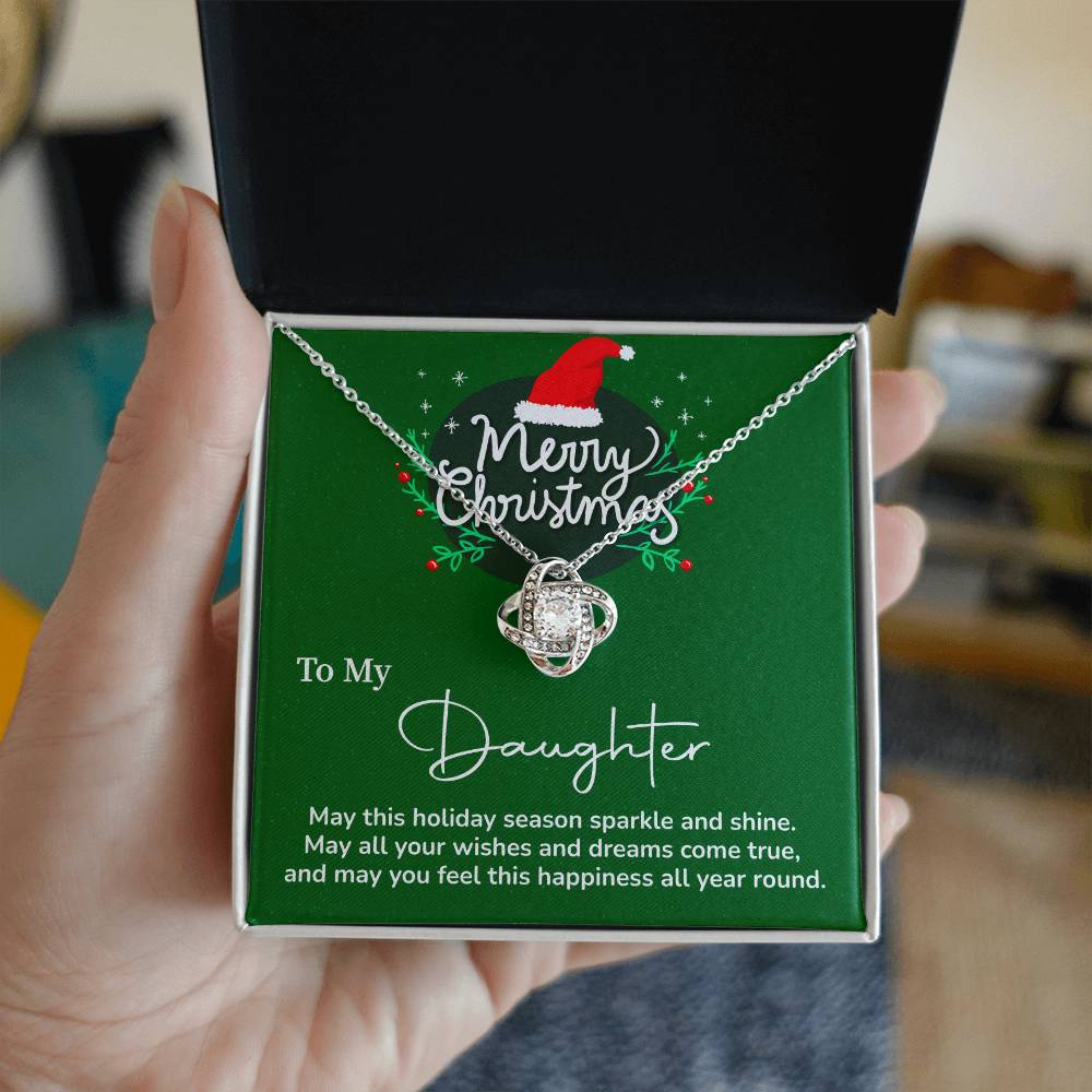 To My Daughter Gift From Your Dad Mom Merry Christmas Necklace Gift