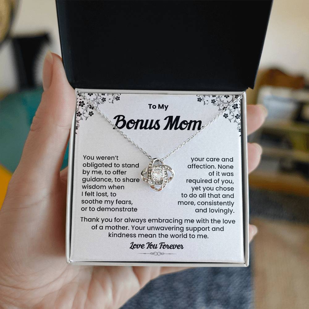 Bonus Mom Necklace Gift with Loving Message