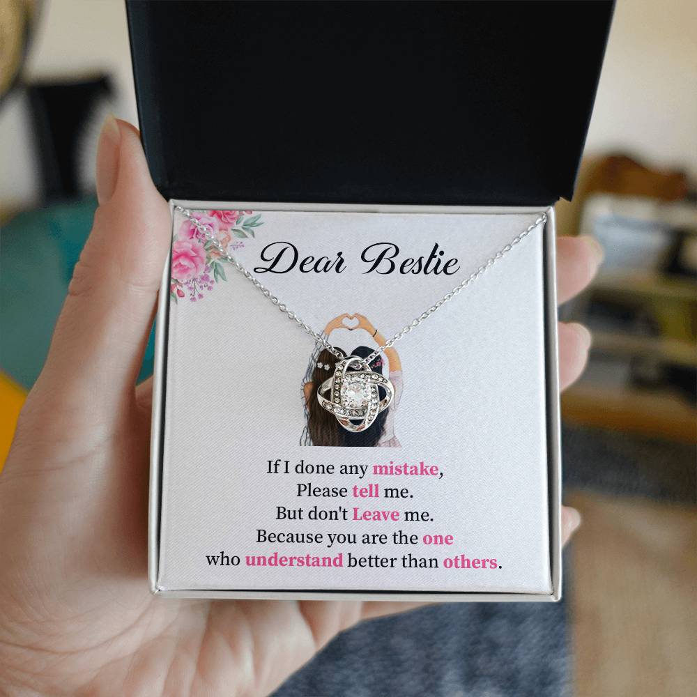 Bestie Necklace Gift with Apology Message Card