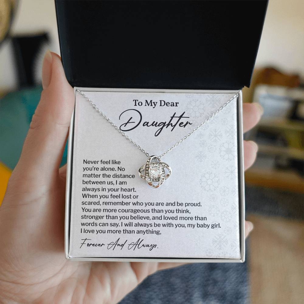 To My Dear Daughter Love Knot Necklace Emotional Love Knot Jewelry For Daughter Motivational Love Knot Necklace For Daughter Forever Love Daughter Necklace Emotional Keepsake Necklace For Daughter Motivational Gift For Daughter Emotional Jewelry Gift