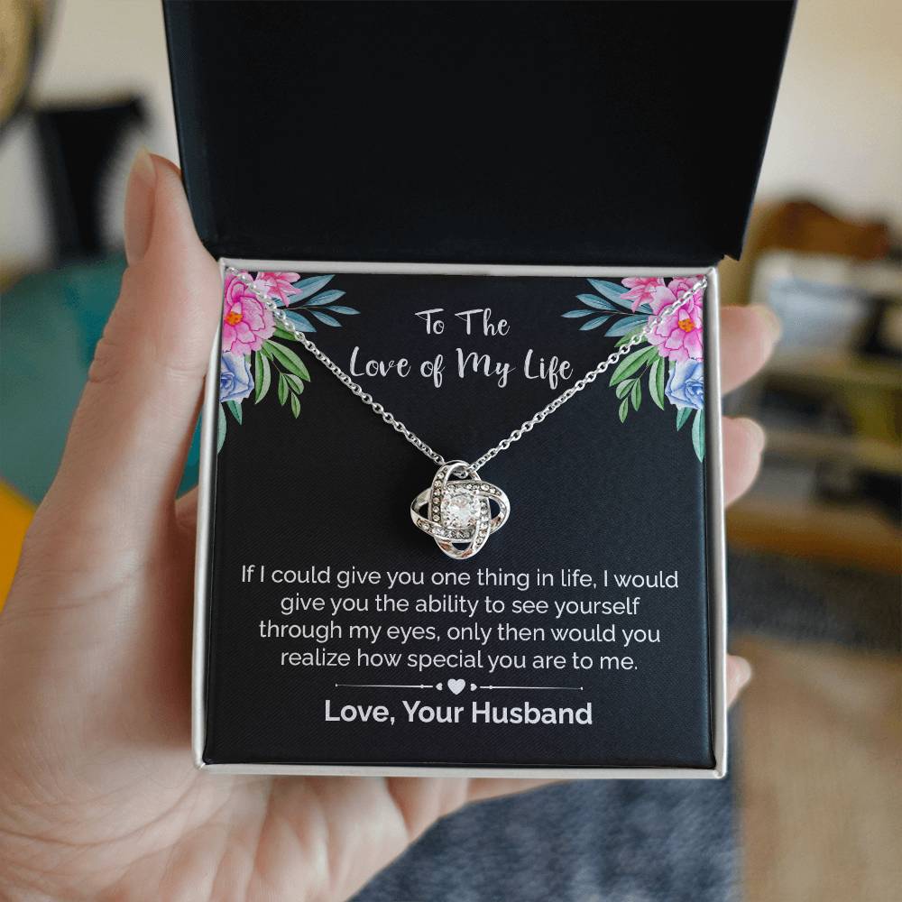 Love of My Life Necklace from Husband With Message Card