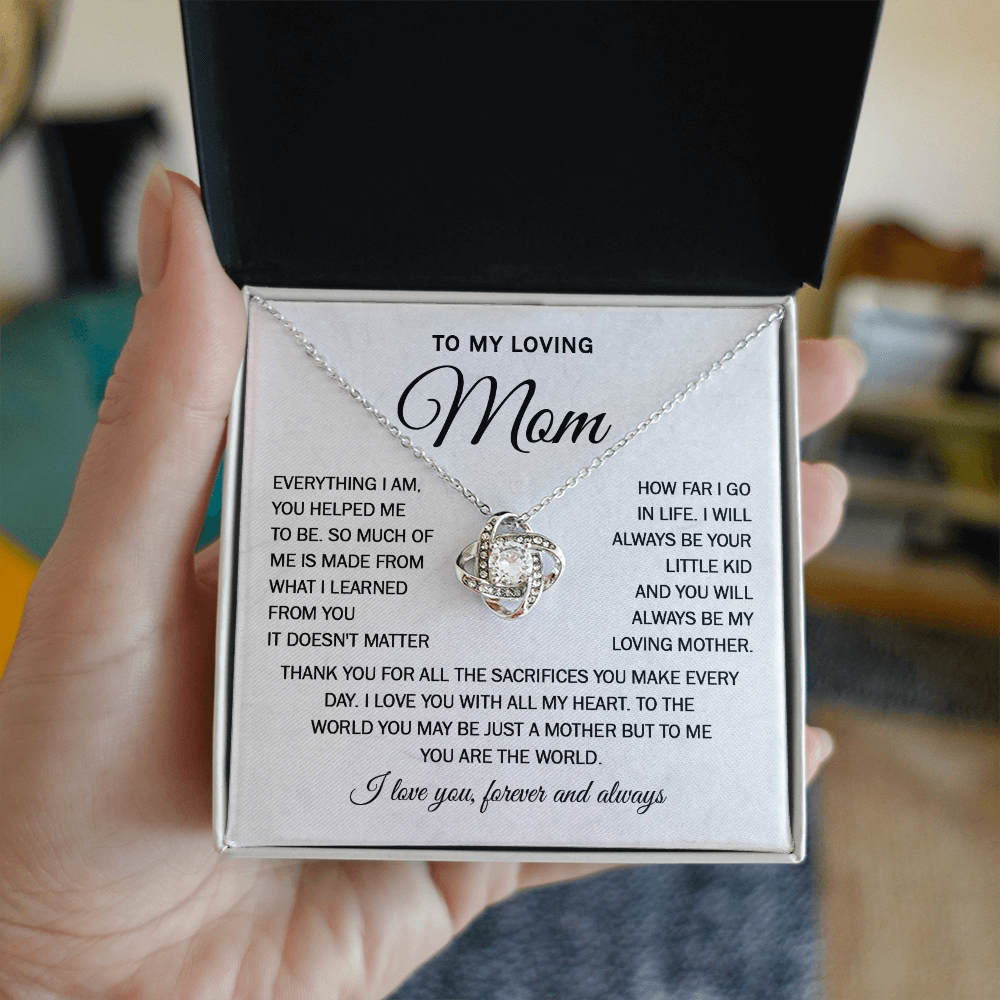 Mother Necklace from Daughter or Son with Message Card