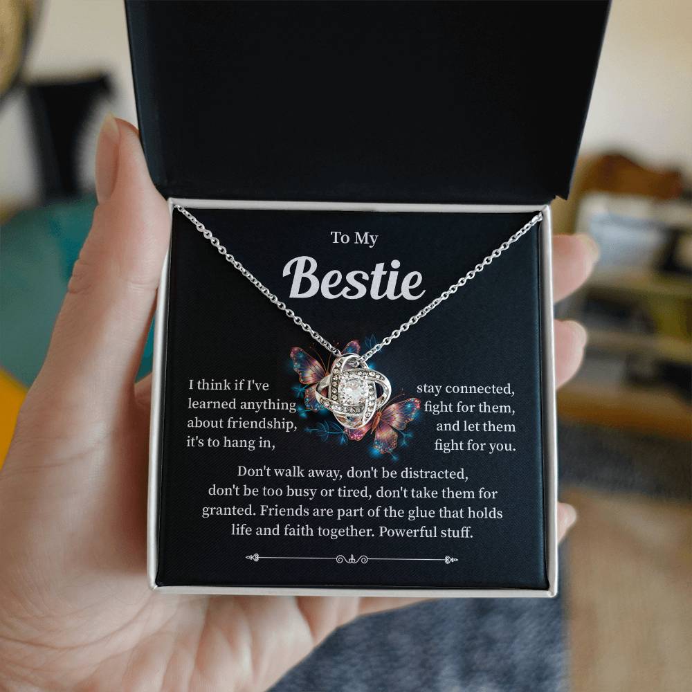 Bestie Necklace Gift with Heartfelt Message Card for Friends