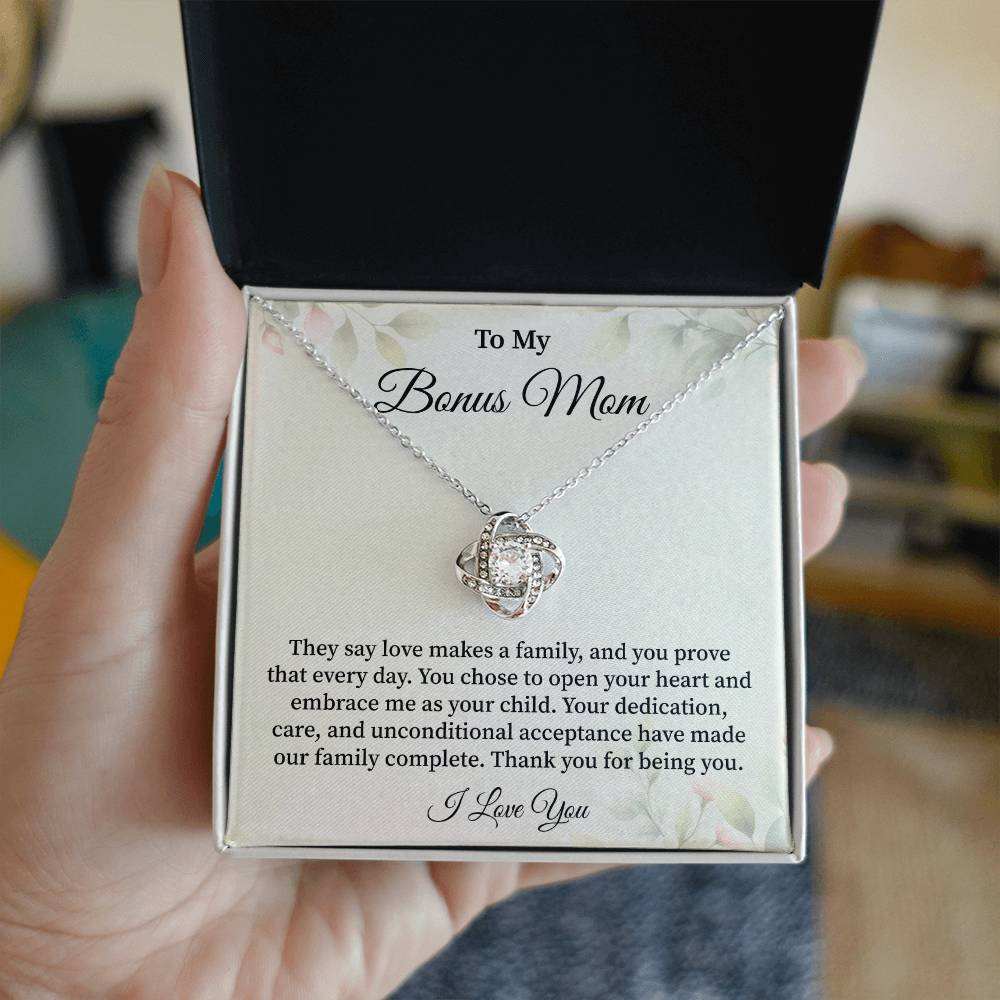 Bonus Mom Necklace Gift from Stepchild – Birthday, Mother’s Day, Christmas Gift