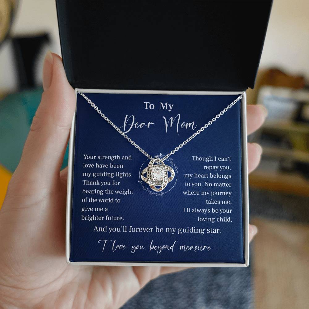 To My Mom Necklace Gift – Guiding Star Message Card from Daughter or Son
