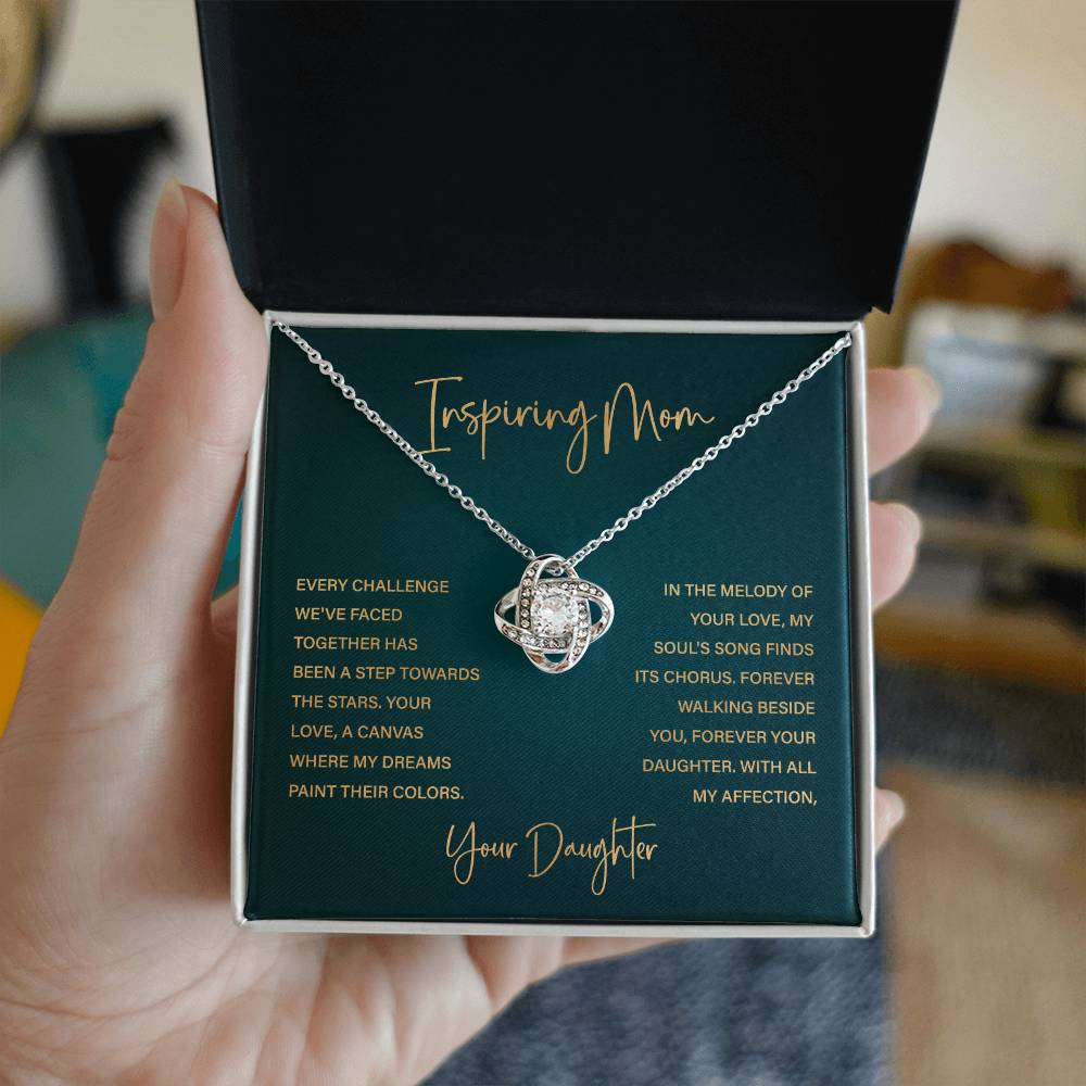 Inspiring Mom Necklace – From Daughter with Heartfelt Message Card