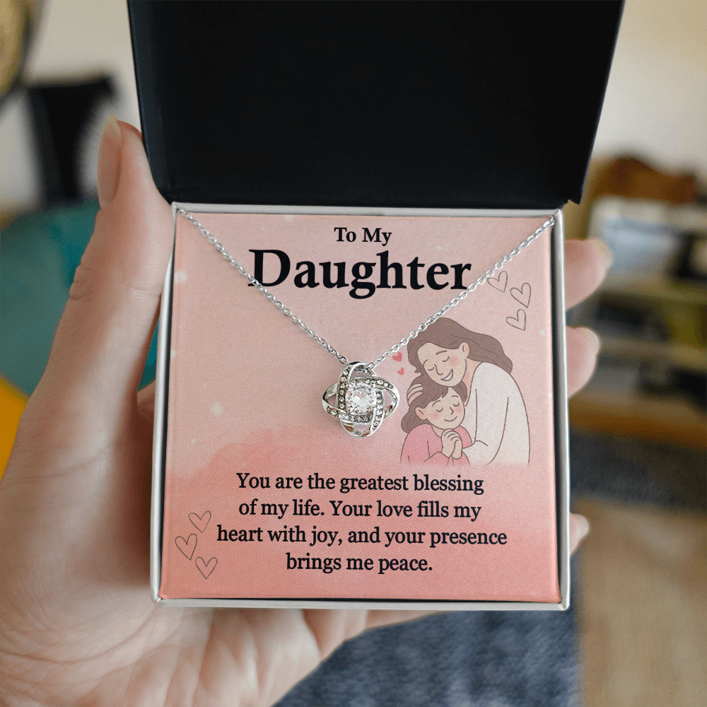 To My Daughter Necklace Greatest Blessing Gift Box
