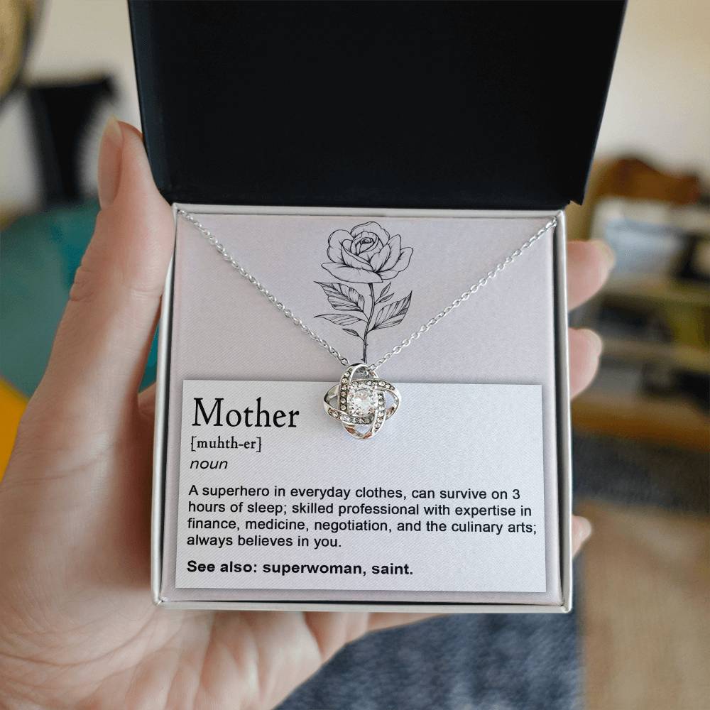 Funny Mother Definition Necklace Gift – Supermom Appreciation Jewelry