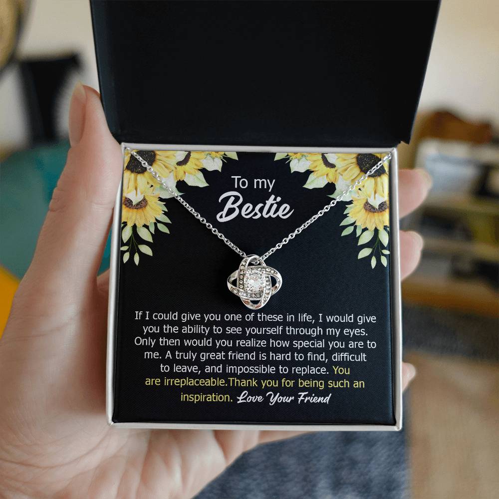 Bestie Necklace Gift with Sunflower Message Card for Friendship Appreciation