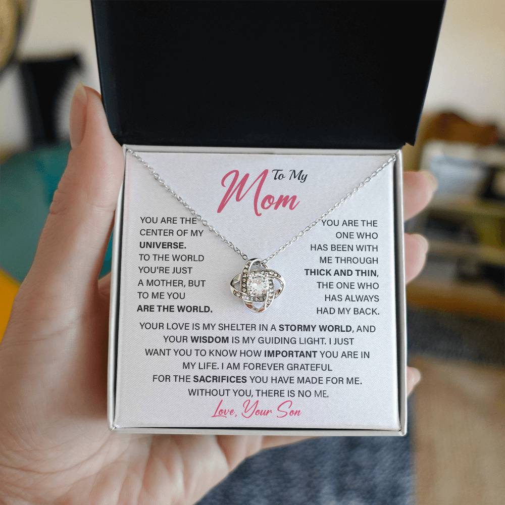 Gift from Son to Mom – Universe Quote Necklace with Keepsake Card