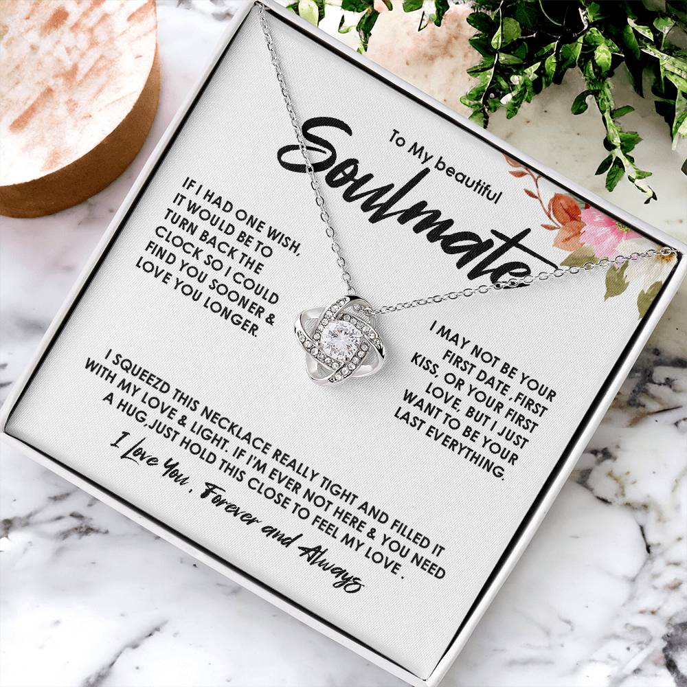 To My Soulmate Necklace Gift for Her With Message card