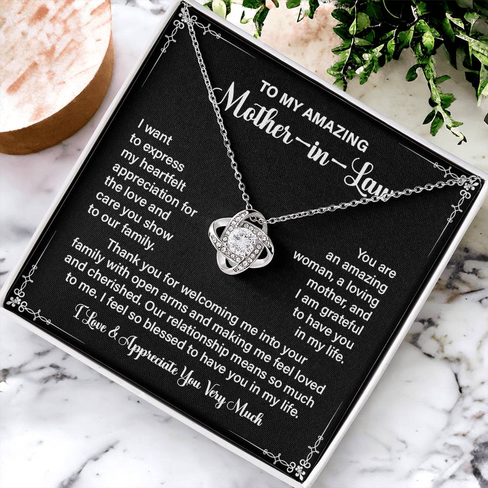 Mother-in-Law Necklace Gift with Appreciation Message