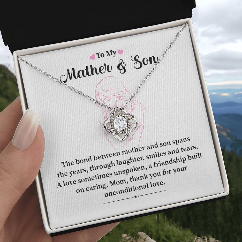 Mother and Son Necklace Gift – with Message Card