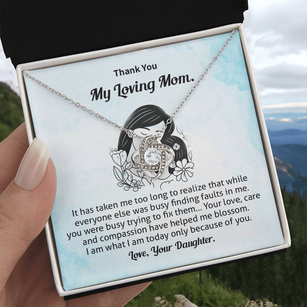 Thank You Mom Necklace Gift from Daughter Card