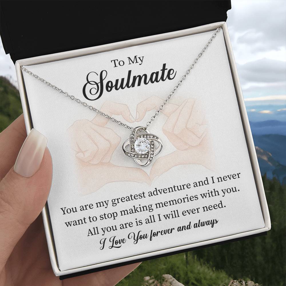Soulmate Necklace Gift for Her with Message Card
